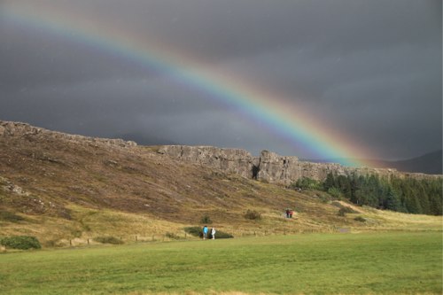 Iceland Rainbow over Thingvellir National Park