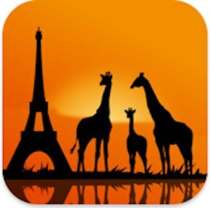 Giraffes and the Eiffel tower represent a few of the interesting pictures shown on the GeoWalk app