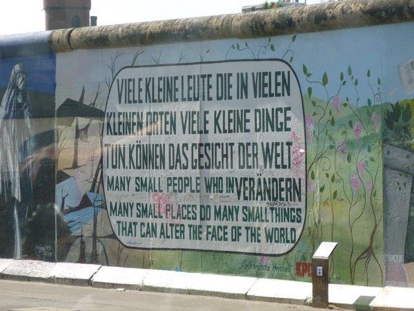 Berlin wall decorated by artist