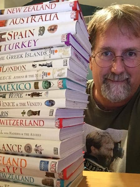 Chris's collection of DK Eyewitness Travel guides