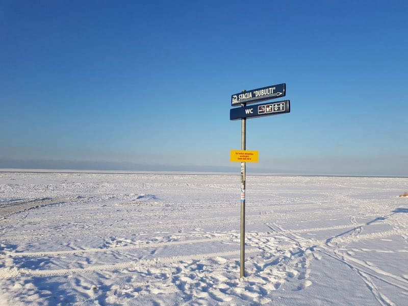 Frozen Gulf of Riga in the City of Jurmala