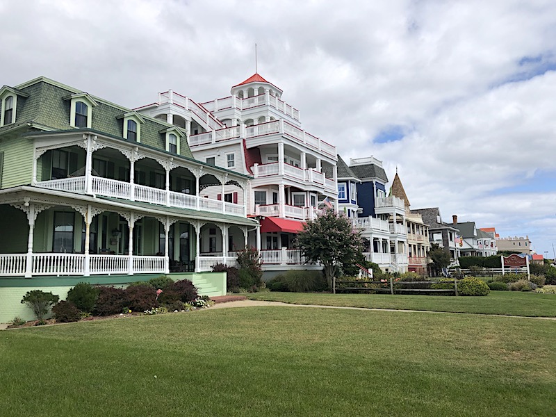 The famous oceanfront Victorian houses along Beach Avenue in Cape May, New Jersey