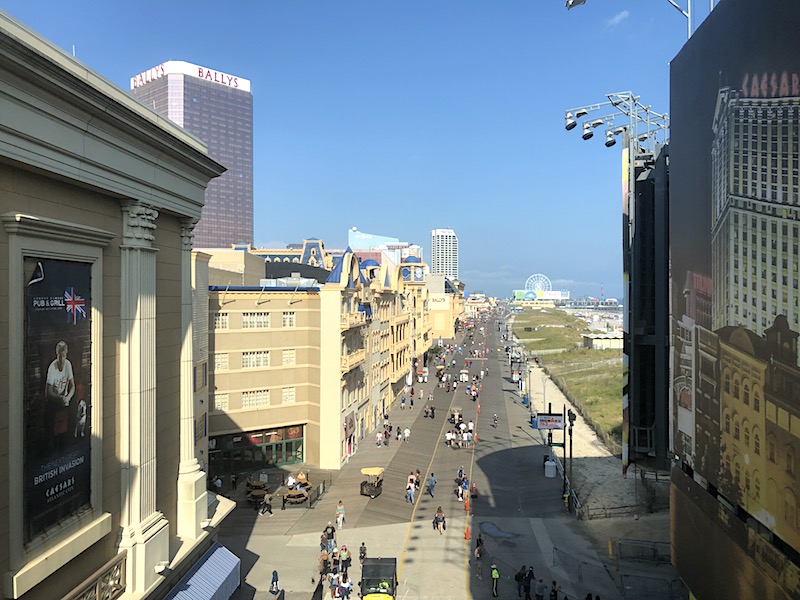 The famous Atlantic City boardwalk photographed from Caesar’s Hotel