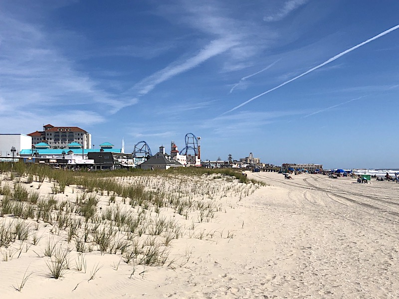 The beach and boardwalk at Ocean City, New Jersey