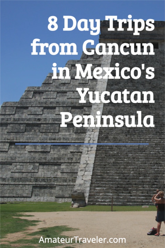 8 Places that can be seen in a day trip from Cancun... although for some you may want to stay longer. , Mayan ruins, a cave, a beach town, and a cenote. #mexico #yucatan #travel #trip #vacation #Mayan #beach #Chichen-Itza #Tulum #Merida #places #things-to-do-in