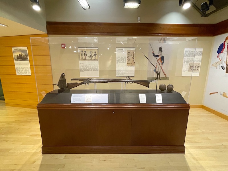 Muskets and artifacts at the museum located in Pennsylvania Washington Crossing Visitor Center