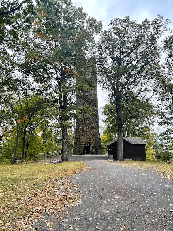 Bowman’s Tower overlooking the Delaware River in the northern section of Pennsylvania’s Washington Crossing Historic Park