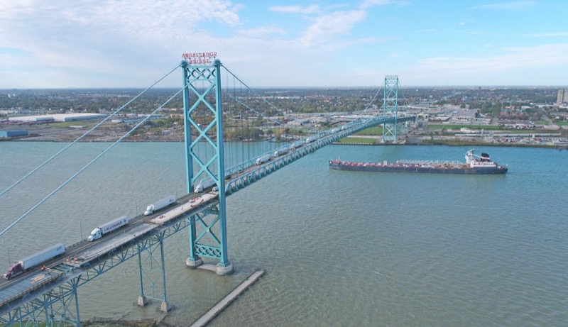 Windsor Detroit Ambassador Bridge Aerial