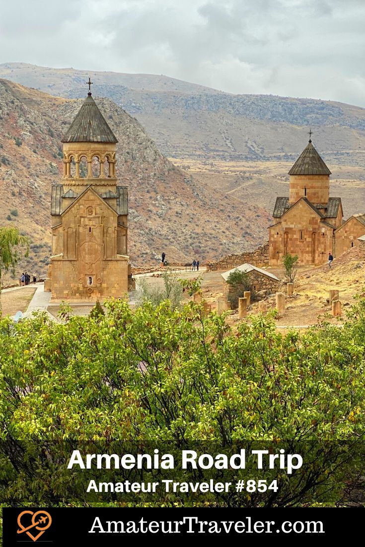 Armenia Road Trip (Podcast) - Things to do in Armenia | A road trip in Armenia, a country in the Caucasus Mountains. Armenia is full of surprises and offers a rich history and interesting sights. The road trip includes exploring the capital city of Yerevan, visiting historical sites like the Armenian Genocide Memorial, Erebuni Fortress, and Khor Virap Monastery, as well as enjoying scenic landscapes, wine regions, and charming towns throughout the country. #armenia #roadtrip #monastery #travel #vacation #trip #holiday