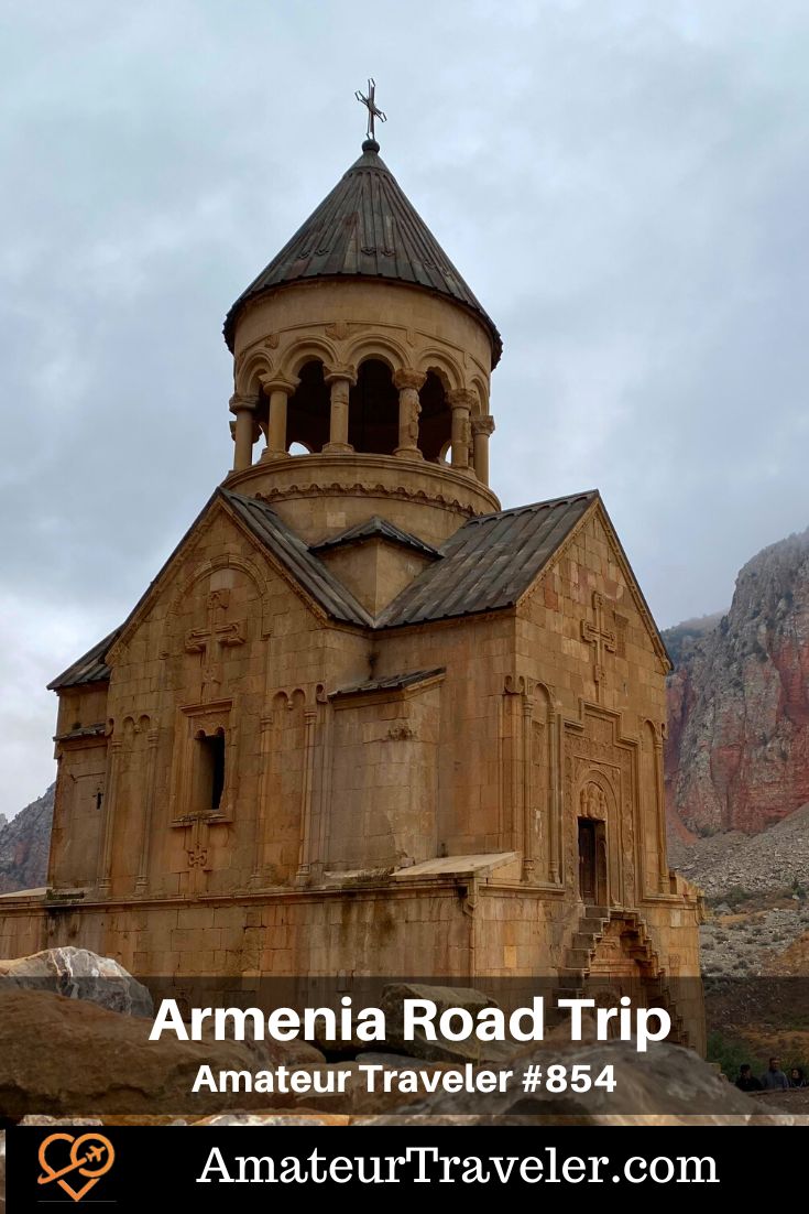 Armenia Road Trip (Podcast) - Things to do in Armenia | A road trip in Armenia, a country in the Caucasus Mountains. Armenia is full of surprises and offers a rich history and interesting sights. The road trip includes exploring the capital city of Yerevan, visiting historical sites like the Armenian Genocide Memorial, Erebuni Fortress, and Khor Virap Monastery, as well as enjoying scenic landscapes, wine regions, and charming towns throughout the country. #armenia #roadtrip #monastery #travel #vacation #trip #holiday