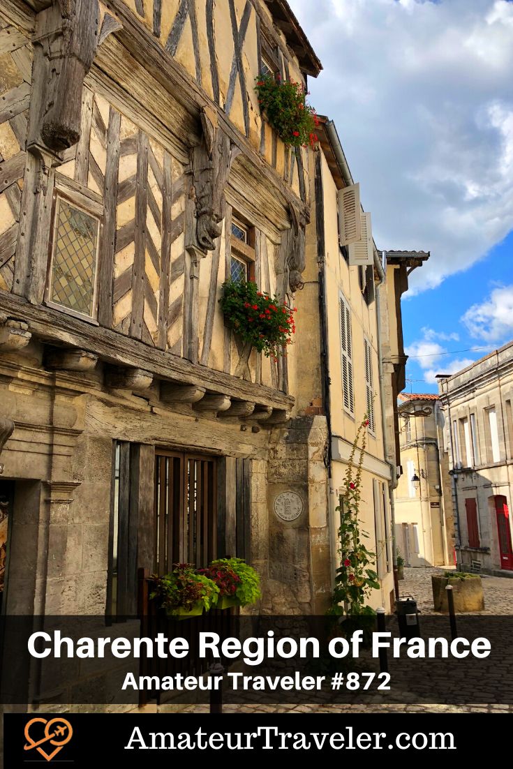 Travel to the Charente Region of southwest France (Podcast). The Charente is known for its picturesque sunflower fields, historical chateaux, world-renowned cognac, and charming villages #france #charente #podcast #cognac #larochelle #bordeaux #travel #vacation #trip #holiday