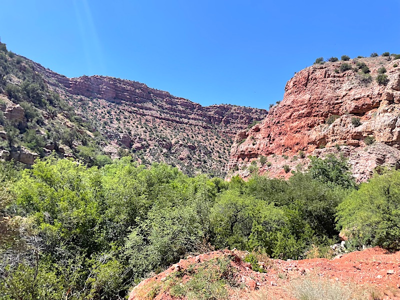 The rock walls of the northern section of the Verde Canyon