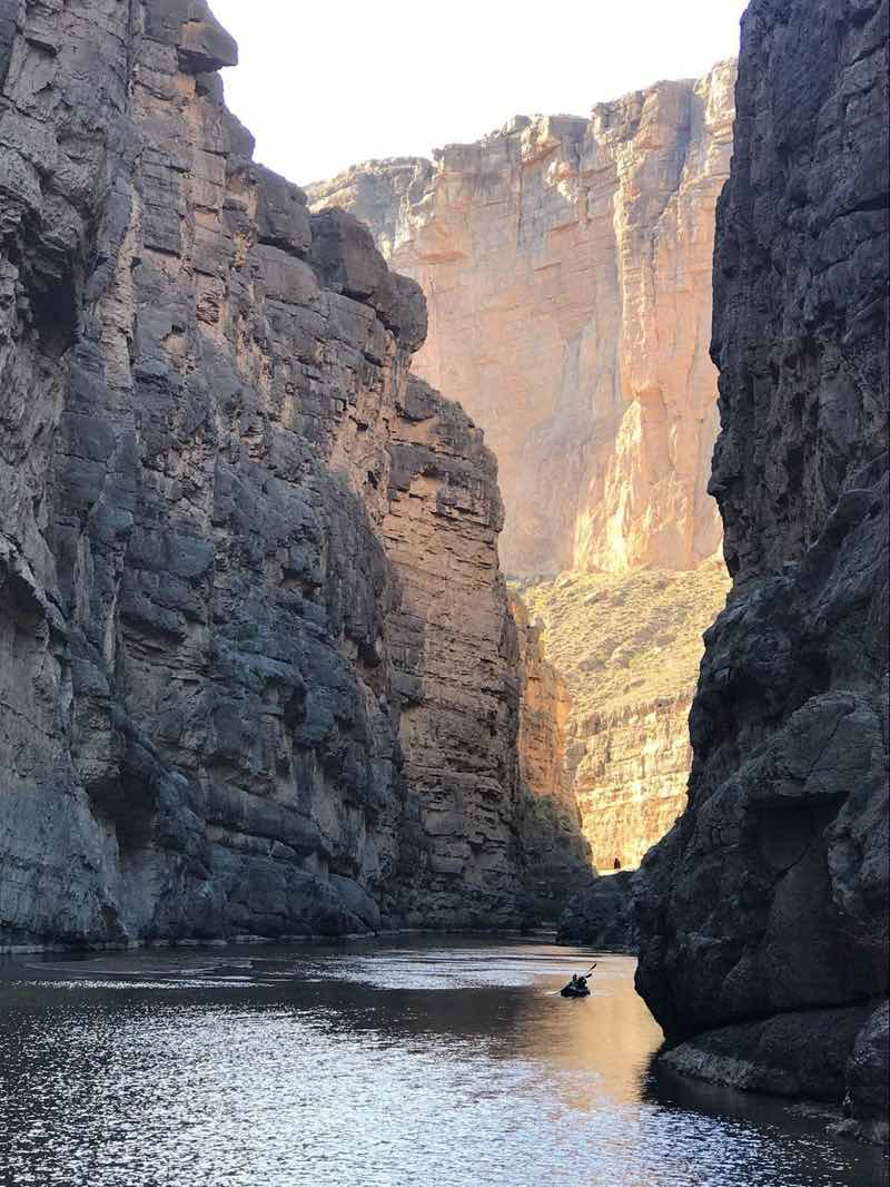 Hiker captures a picture as we approach the Santa Elena Canyon Trailhead.