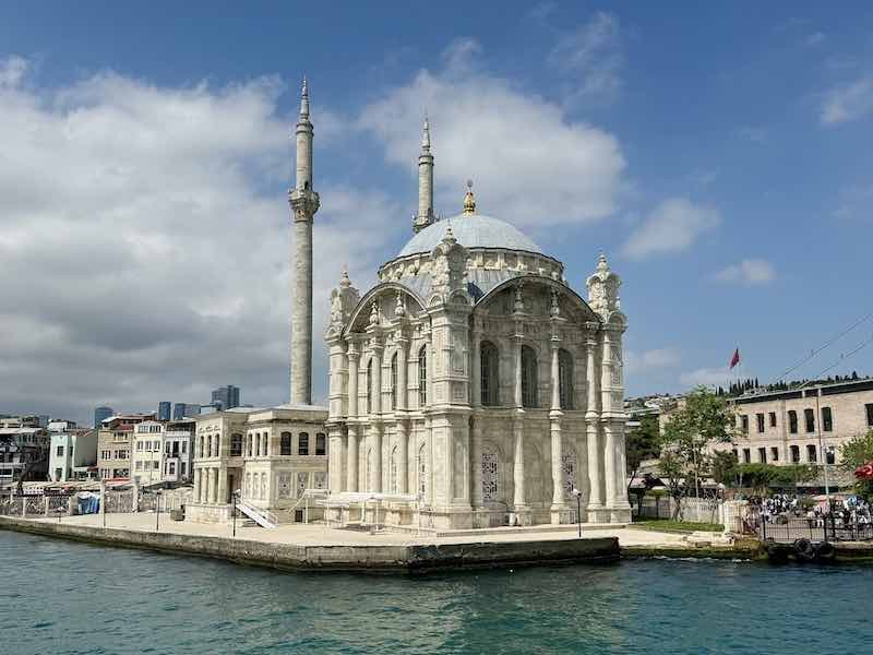 The Grand Mecidiye Mosque (Ortaköy Mosque) as seen from the Bosphorus