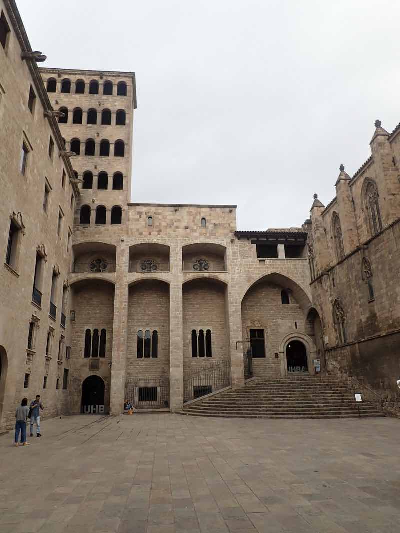 Plaça del Rei looking at Mirador del Rei Martí tower