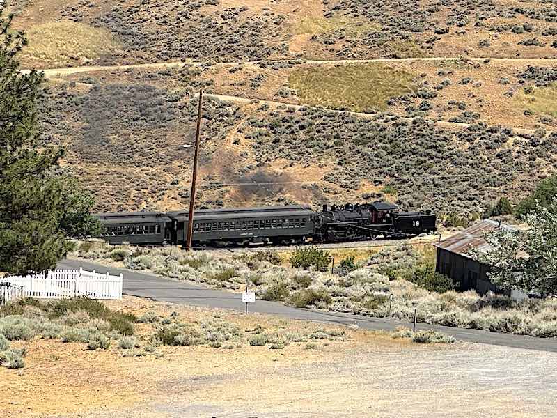 The Virginia and Truckee Steam Steam Locomotive Number 18 returning to Carson City from a day trip to Virginia City