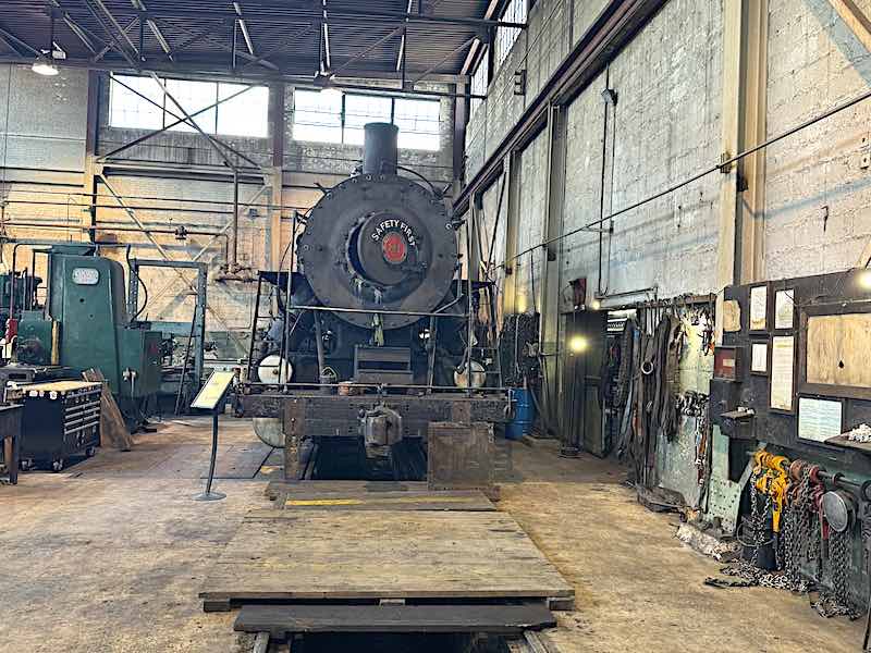 Steam Engine 81 being refurbished in the Northern Nevada Railway Museum’s maintenance and machine shop