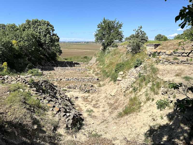 Heinrich Schliemann famous excavation trench cutting through the various layers of settlements at Troy