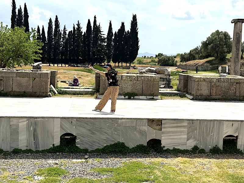 The stage of the small theater found within the grounds of the Asclepieion