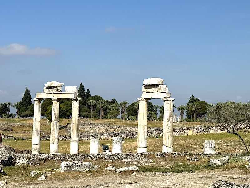 Remnants of one of the few colonnade still standing in Hierapolis