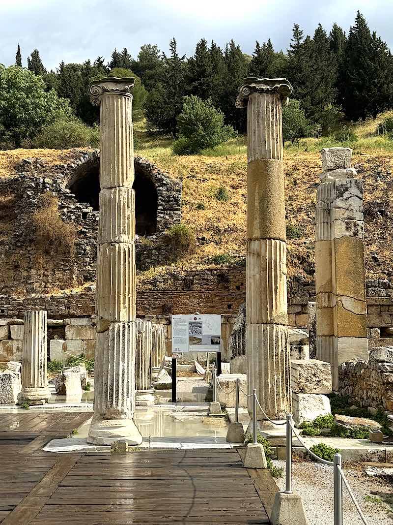 Columns on the east end of the Basilica Stoa at Ephesus