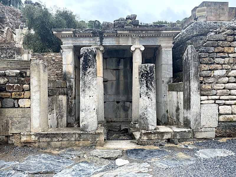 A small Hellenistic fountain from the 2nd Century AD found on a corner of the Grand Theater facing the Harbor Street