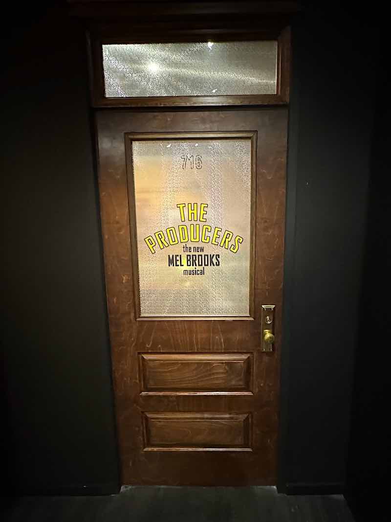 A recreation of the door to Max Bialystock’s Office commemorating Mel Brooks’ musical The Producers