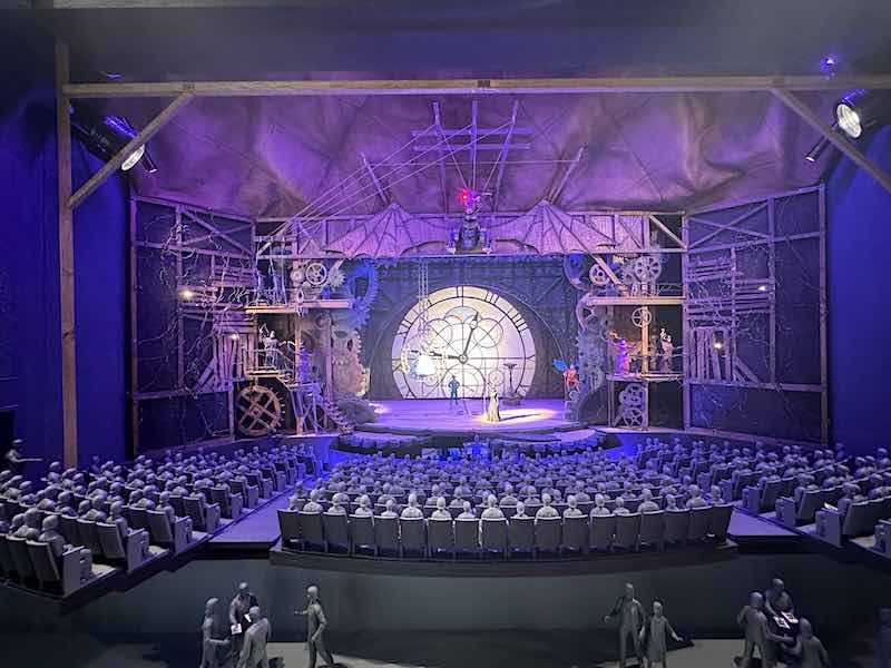 A scale model showing the set and theater for the musical Wicked